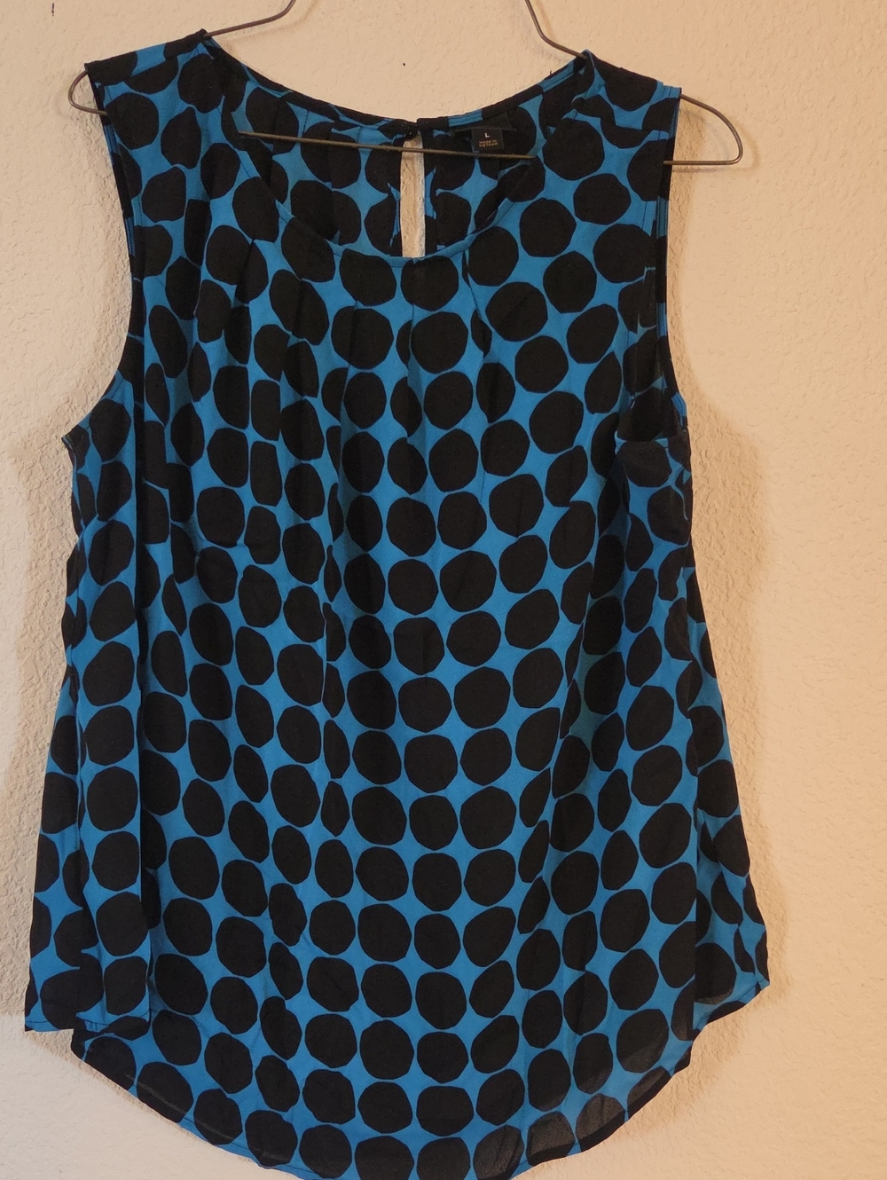 Worthington Blue and Black Polka Dot Sleeveless Camisole